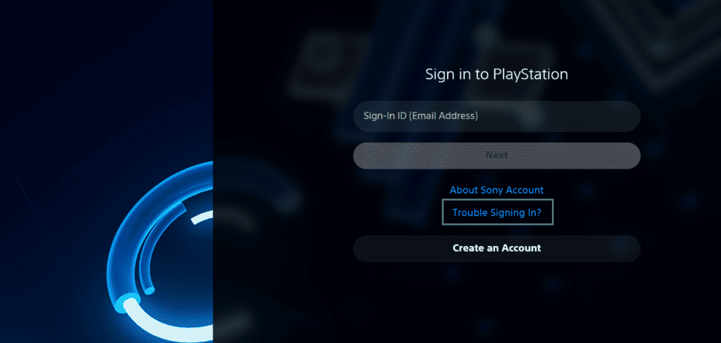 trouble signing in to psn account